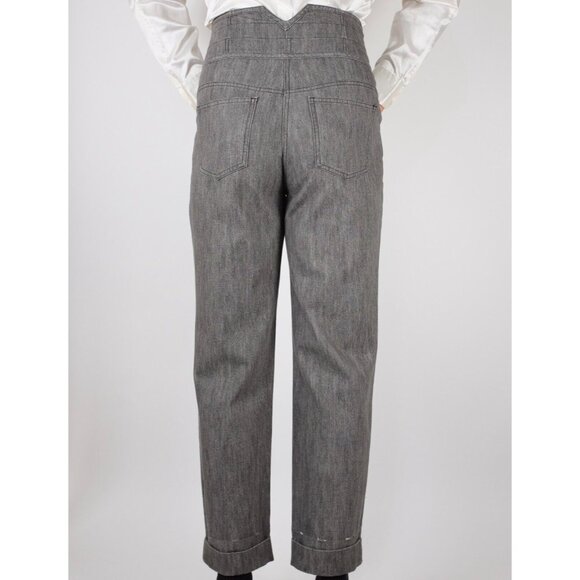 Chanel 10P jeans 42 US 10 gray high waist 3 button gray distressed 2010 - Picture 2 of 16